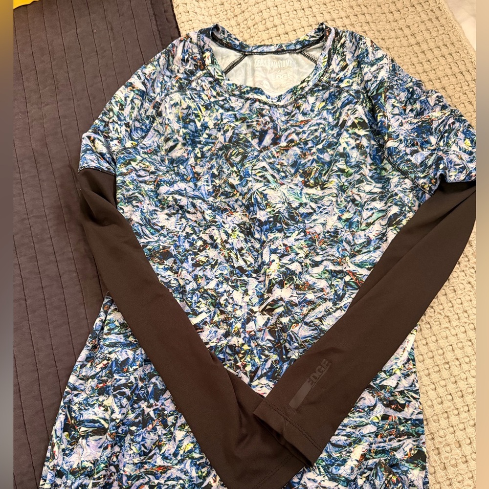 Barco Uniforms Blue and Black Long Sleeve Top